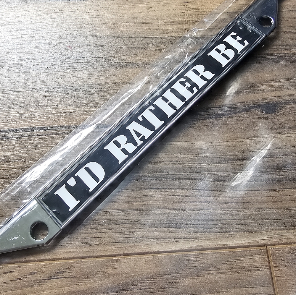 NEW! I'd Rather Be Roller Skating License Plate Frame - silver & black - Picture 3 of 5
